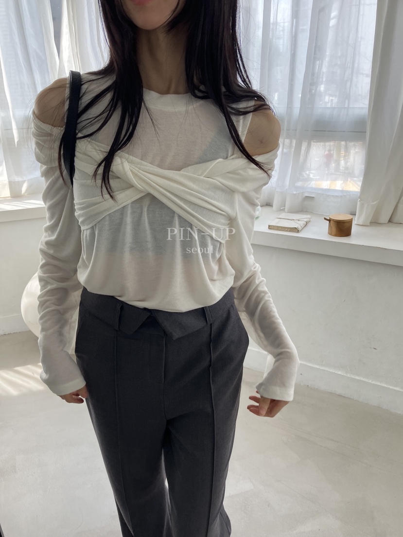 PIN-UP韓國直郵女裝新品人氣休閑熱賣真品時尚推薦長袖T恤PIN-UP長袖T恤圖色3