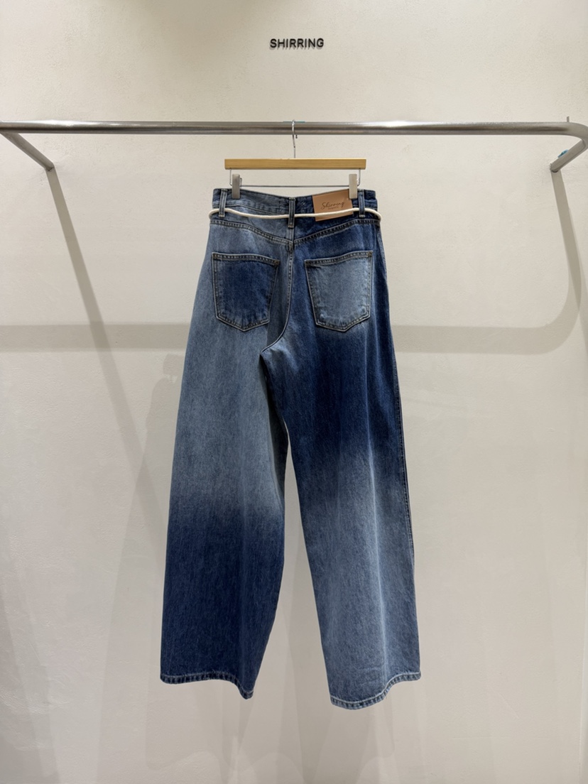 SHIRRING東大門實拍女裝新品推薦休閑真品時尚牛仔褲燈芯絨SHIRRING牛仔褲