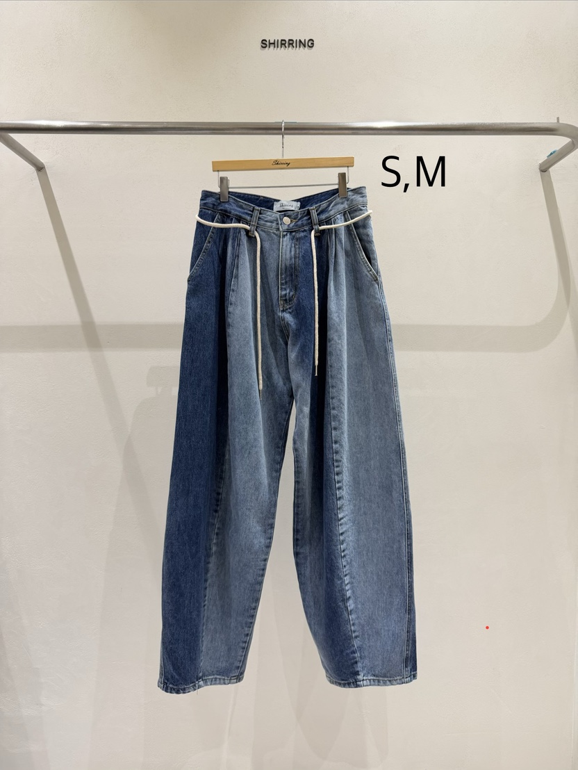 SHIRRING東大門實拍女裝新品推薦休閑真品時尚牛仔褲燈芯絨SHIRRING牛仔褲圖色1