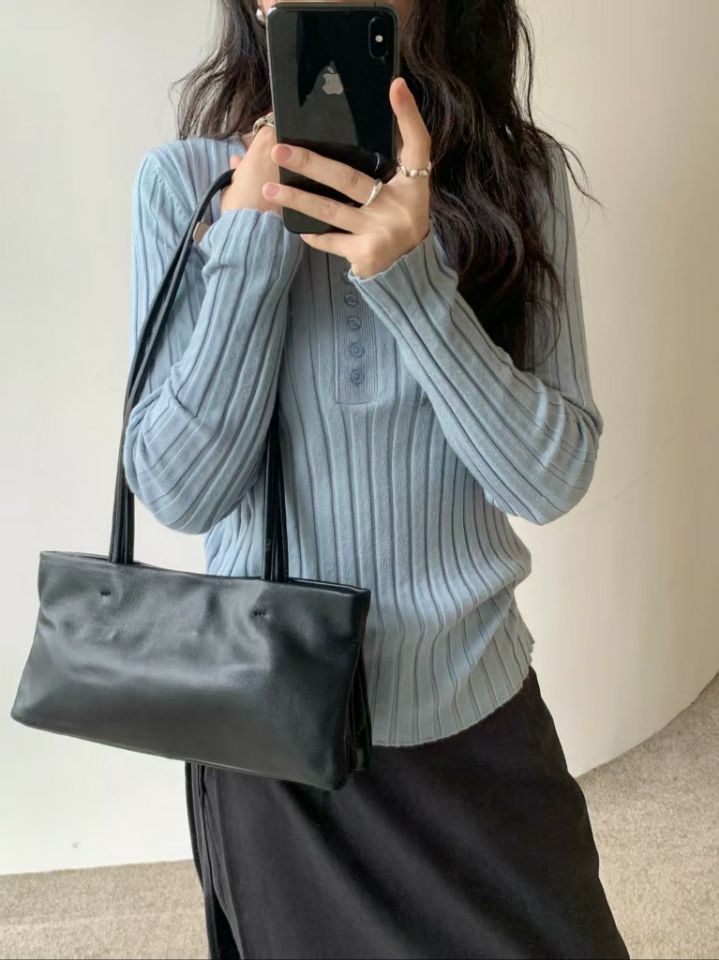TROUVAILLE東大門實拍女士新品休閑推薦人氣單肩斜跨包羊皮TROUVAILLE單肩/斜跨包