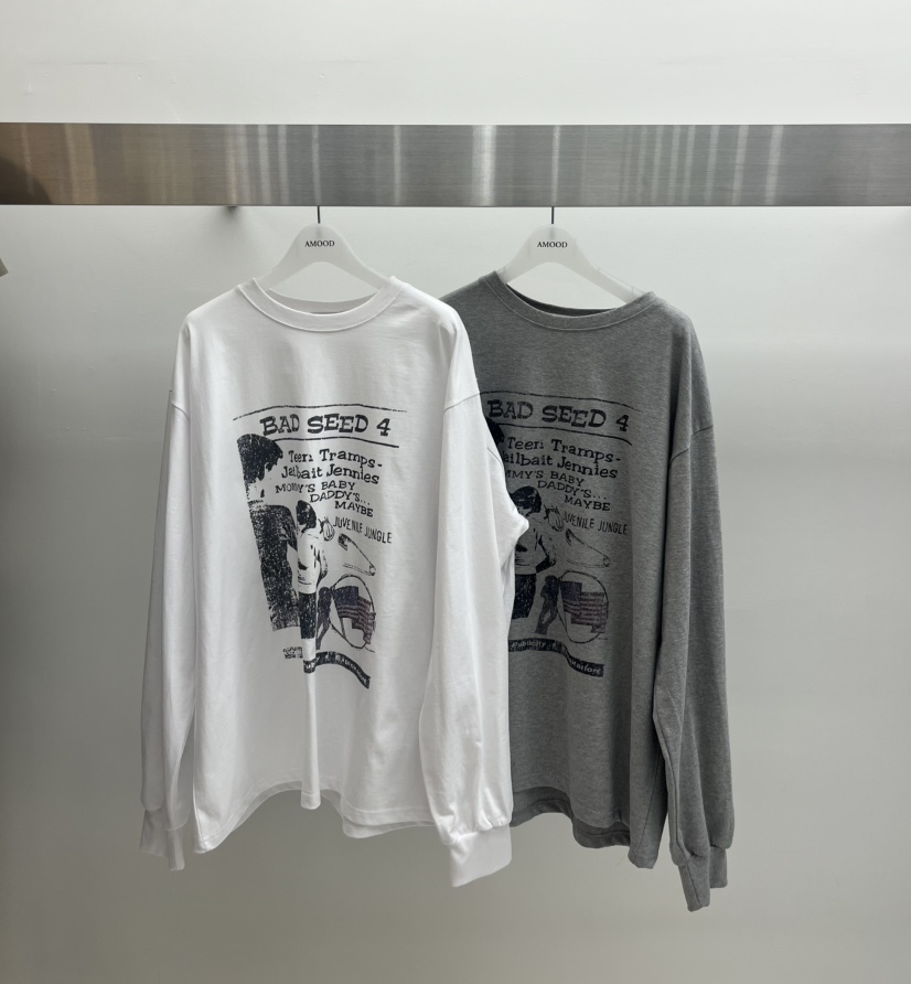 AMOOD東大門實拍女裝新品時尚休閑熱賣人氣真品推薦長袖T恤AMOOD長袖T恤