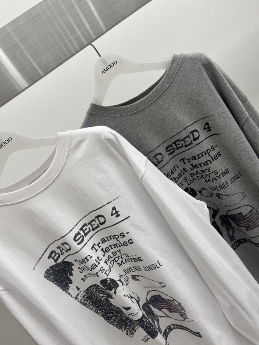AMOOD東大門實拍女裝新品時尚休閑熱賣人氣真品推薦長袖T恤AMOOD長袖T恤