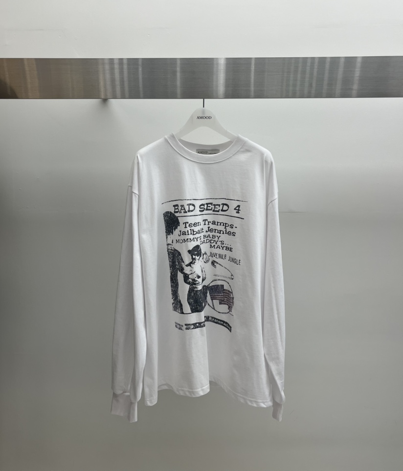 AMOOD東大門實拍女裝新品時尚休閑熱賣人氣真品推薦長袖T恤AMOOD長袖T恤圖色1