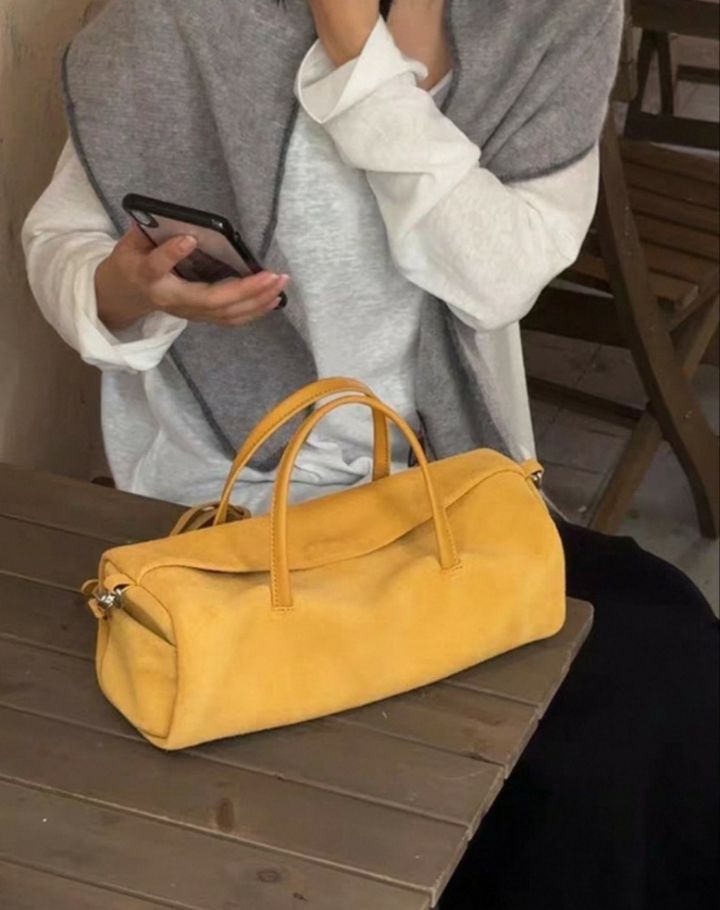TROUVAILLE東大門直郵女裝新品時尚單肩斜跨包絨面革牛皮TROUVAILLE單肩/斜跨包
