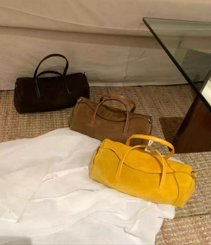TROUVAILLE東大門直郵女裝新品時尚單肩斜跨包絨面革牛皮TROUVAILLE單肩/斜跨包