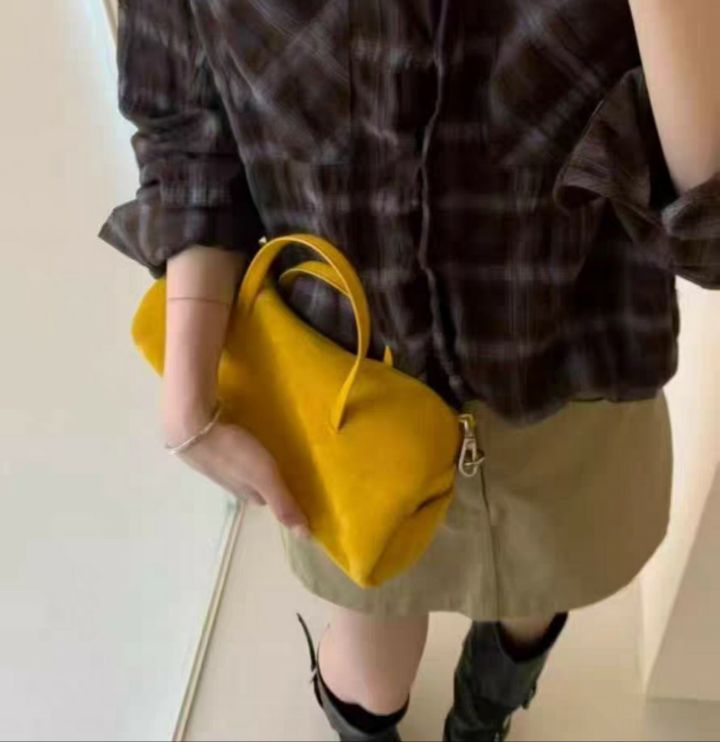 TROUVAILLE東大門直郵女裝新品時尚單肩斜跨包絨面革牛皮TROUVAILLE單肩/斜跨包