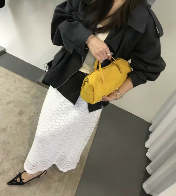 TROUVAILLE東大門直郵女裝新品時尚單肩斜跨包絨面革牛皮TROUVAILLE單肩/斜跨包