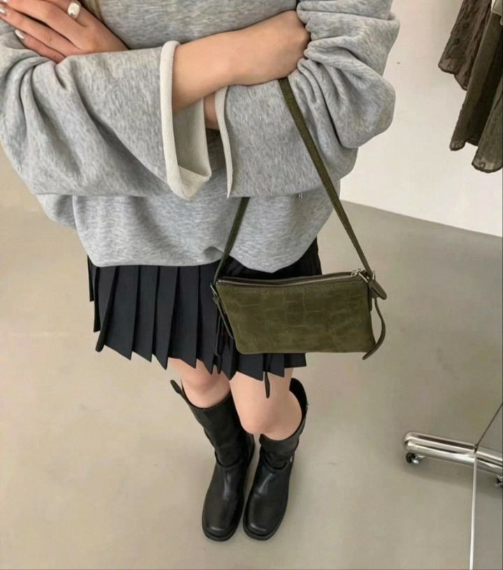 TROUVAILLE韓國代購女裝新品真品熱賣時尚單肩斜跨包牛皮絨TROUVAILLE單肩/斜跨包