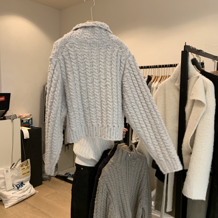 LA MAGIE FEMME韓國直郵女士新品真品時尚人氣毛衣拉鏈Lamagie Femme毛衣
