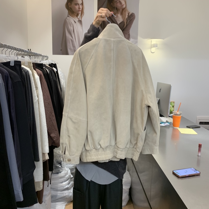 THERE韓國直郵女士新品真品推薦休閑人氣時尚熱賣夾克真麂皮THERE夾克