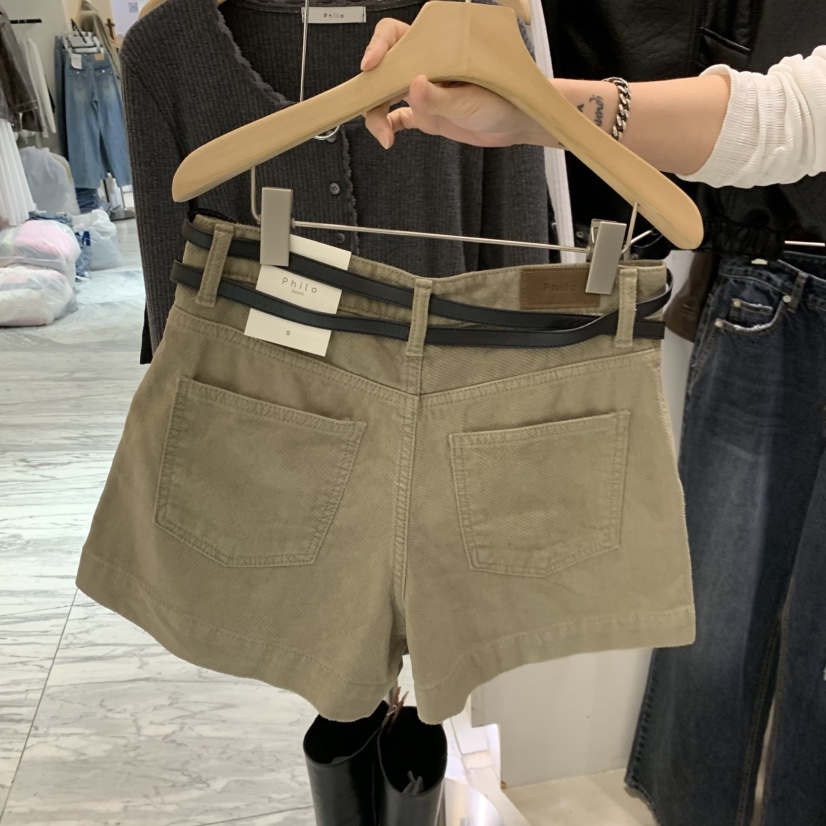 PHILO韓國直郵女裝新品時尚休閑真品熱賣推薦短褲不含腰帶PHILO短褲