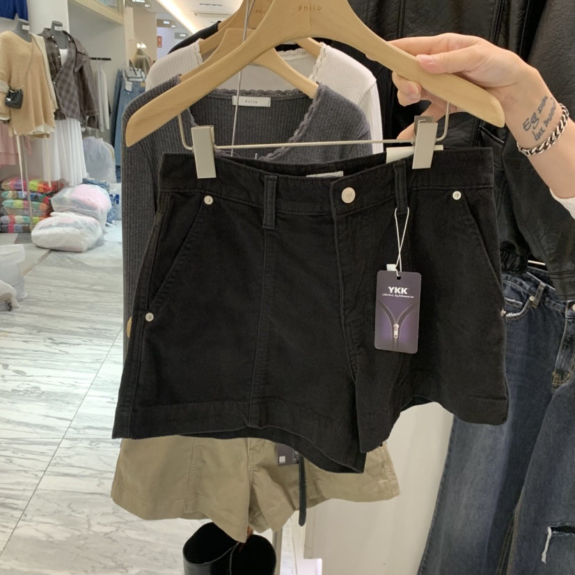 PHILO韓國直郵女裝新品時尚休閑真品熱賣推薦短褲不含腰帶PHILO短褲圖色2
