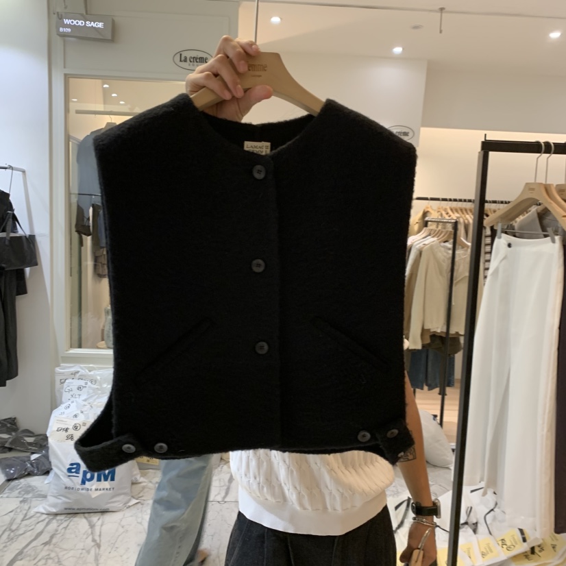 LA MAGIE FEMME東大門代購女士新品真品熱賣人氣休閑馬甲Lamagie Femme馬甲圖色2黑