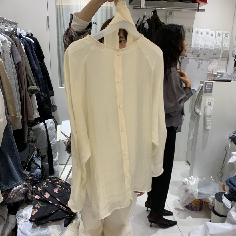 MONDAY TO SUNDAY東大門實拍女裝新品休閑襯衫蕾絲衫含圍巾MONDAY TO SUNDAY襯衫/蕾絲衫