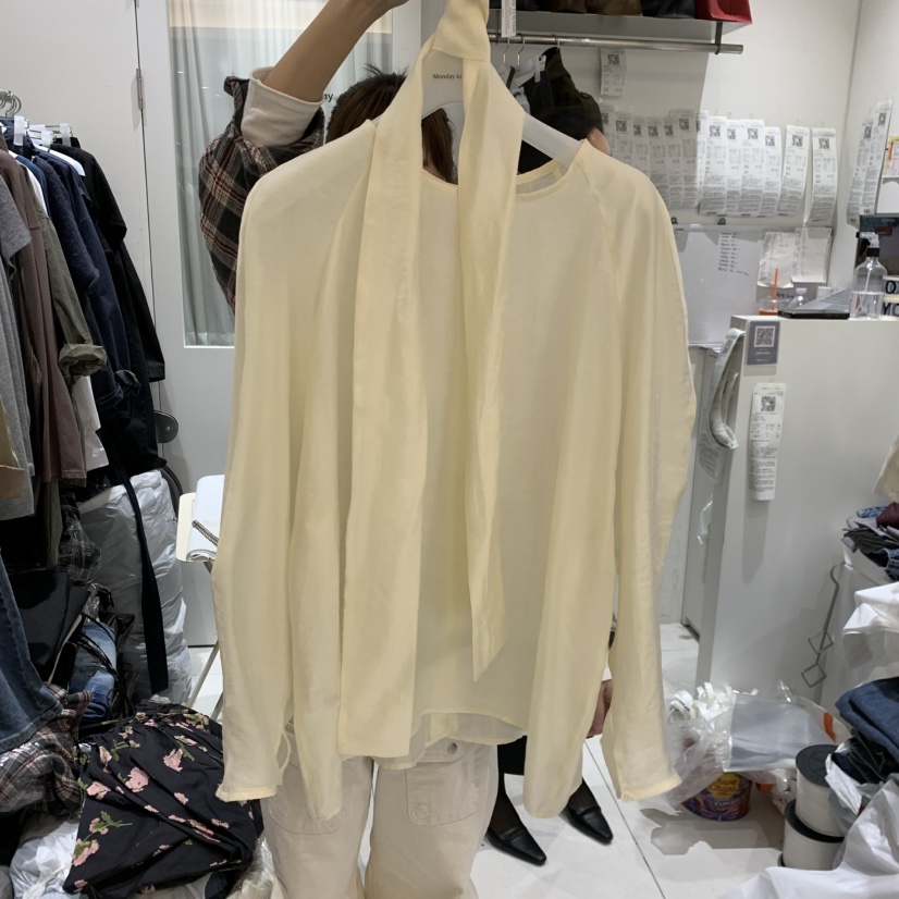 MONDAY TO SUNDAY東大門實拍女裝新品休閑襯衫蕾絲衫含圍巾MONDAY TO SUNDAY襯衫/蕾絲衫圖色1