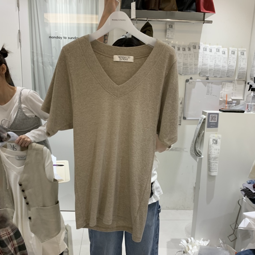 MONDAY TO SUNDAY東大門實拍女士新款推薦時尚T恤不含圍巾MONDAY TO SUNDAYT恤圖色4