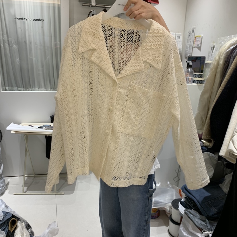 MONDAY TO SUNDAY韓國直郵女裝新品時尚襯衫蕾絲衫不含內搭MONDAY TO SUNDAY襯衫/蕾絲衫圖色1