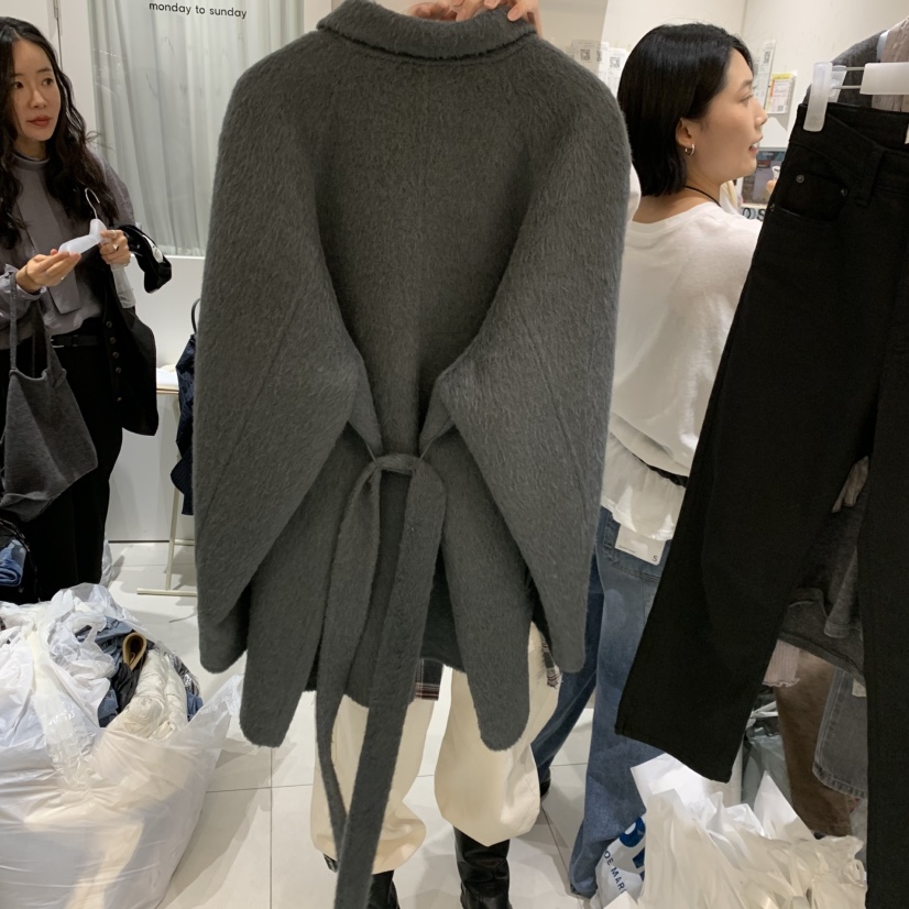 MONDAY TO SUNDAY東大門代購女士新品真品中長款大衣含腰帶MONDAY TO SUNDAY中長款大衣