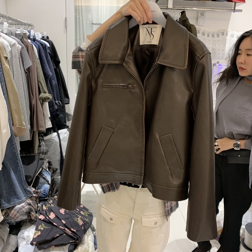 MONDAY TO SUNDAY東大門代購女士新品人氣熱賣夾克皮革MONDAY TO SUNDAY夾克圖色1
