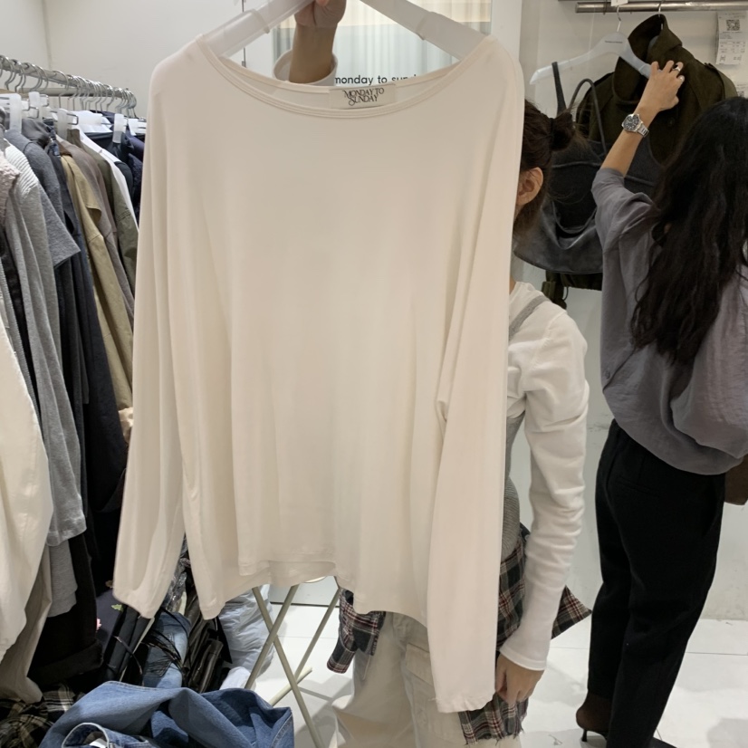 MONDAY TO SUNDAY韓國代購女士新品休閑人氣真品長袖T恤MONDAY TO SUNDAY長袖T恤圖色1