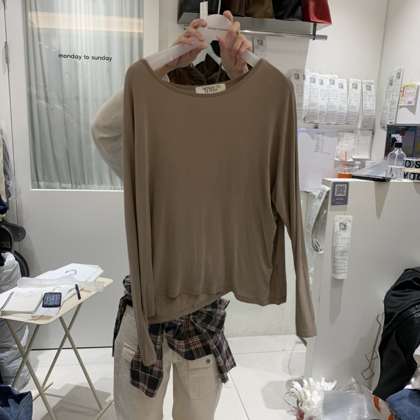 MONDAY TO SUNDAY韓國代購女士新品休閑人氣真品長袖T恤MONDAY TO SUNDAY長袖T恤圖色2