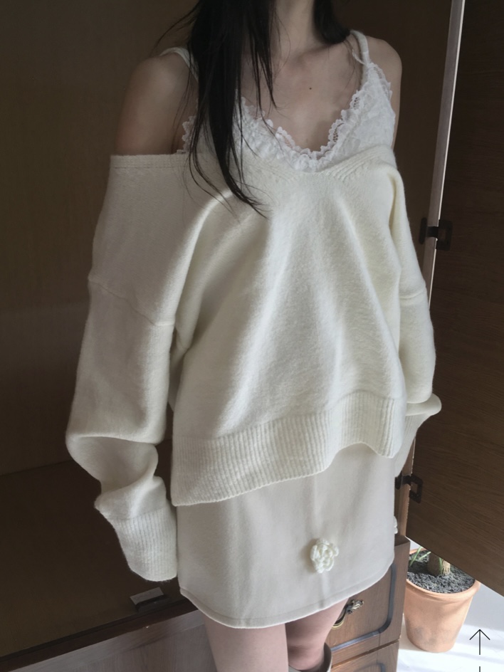 PIN-UP東大門實拍女裝新品人氣熱賣時尚針織衫套裝蕾絲無袖PIN-UP針織衫
