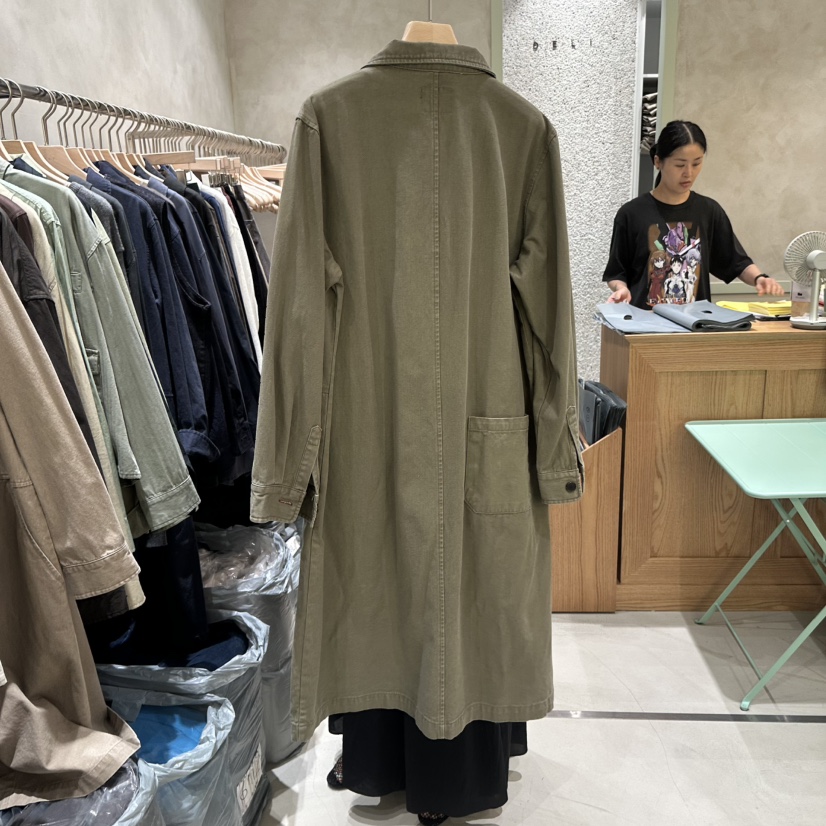 DELI JENNY韓國代購女士新品熱賣時尚人氣真品休閑長款風衣DELI JENNY長款風衣