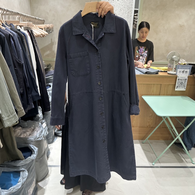 DELI JENNY韓國代購女士新品熱賣時尚人氣真品休閑長款風衣DELI JENNY長款風衣圖色2