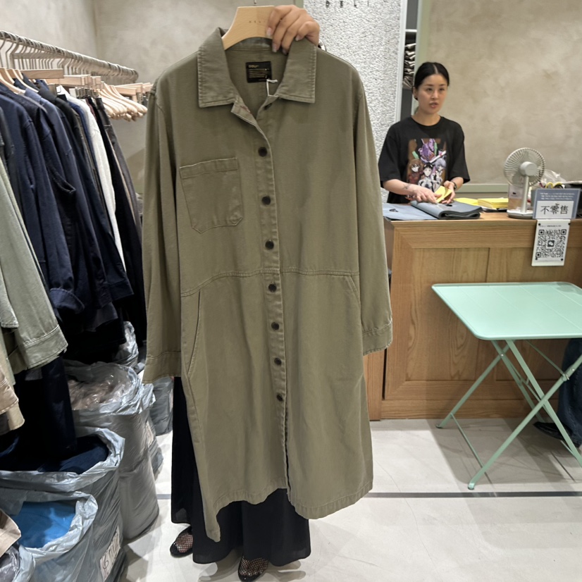 DELI JENNY韓國代購女士新品熱賣時尚人氣真品休閑長款風衣DELI JENNY長款風衣圖色3