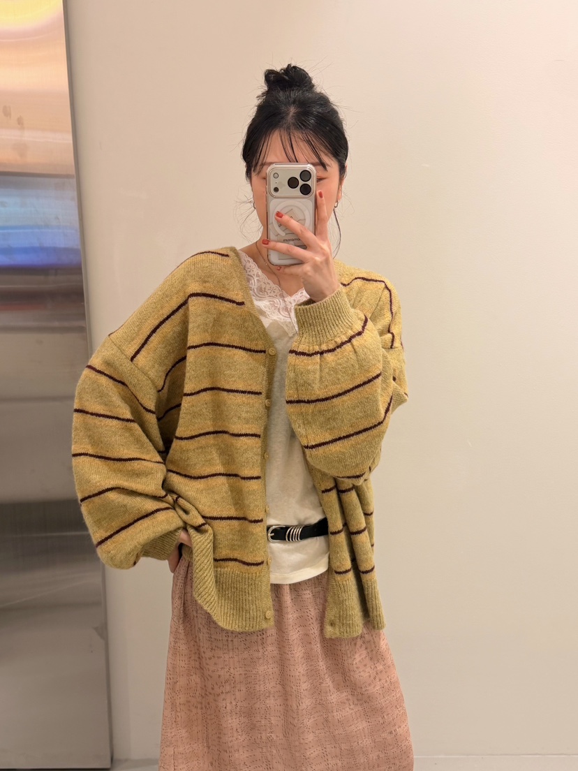 MOMENTUM東大門直郵女裝新品時尚推薦真品針織衫復古條紋MOMENTUM針織衫