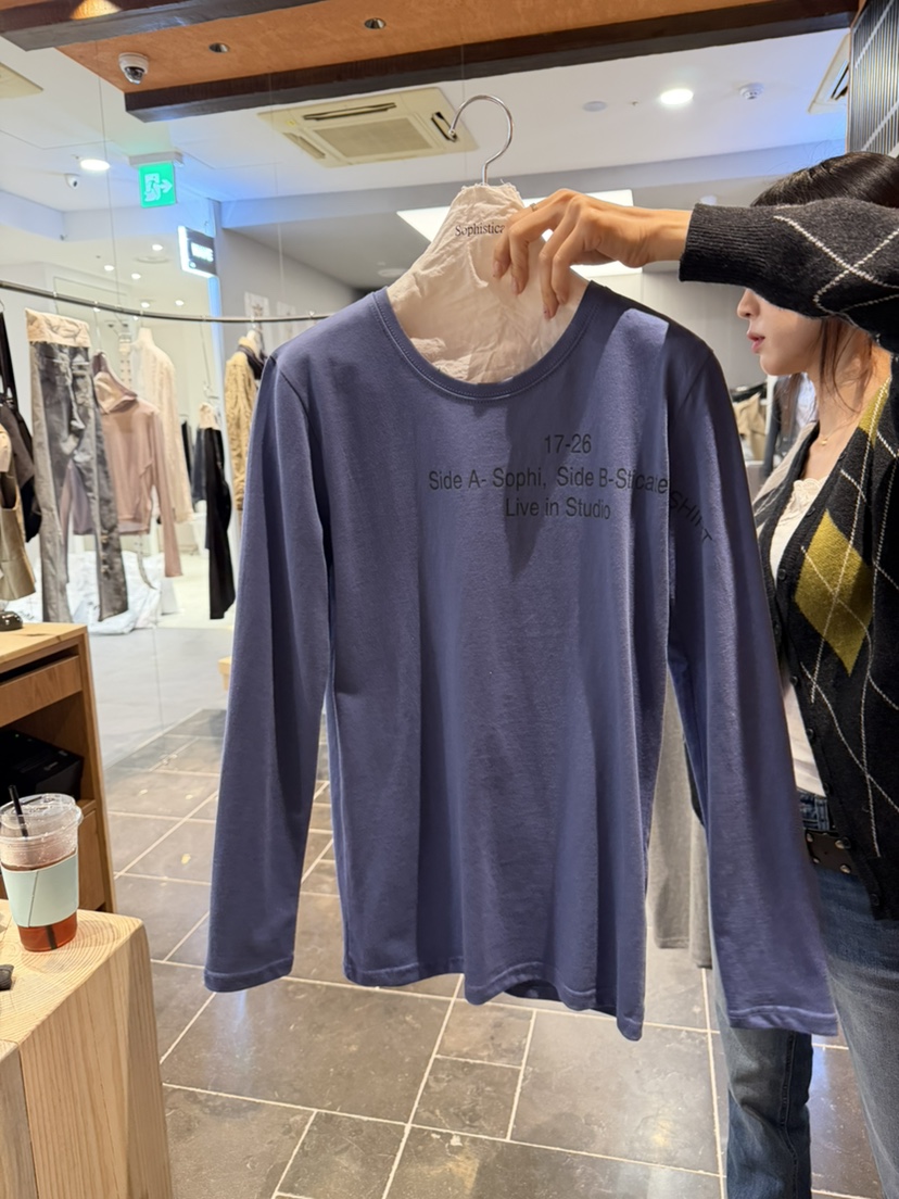 SOPHISTICATE東大門代購女士新款熱賣推薦休閑真品長袖T恤SOPHISTICATE長袖T恤圖色2Gray