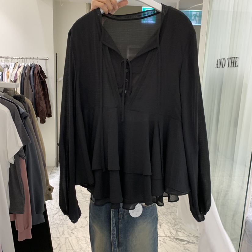 VENIR-A韓國代購女裝新款休閑人氣推薦時尚熱賣襯衫蕾絲衫VENIR-A襯衫/蕾絲衫圖色2