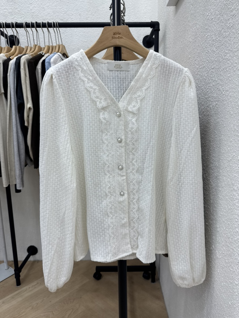 ABLESTUDIO東大門代購女士新品人氣真品熱賣襯衫蕾絲衫拉絲ABLESTUDIO襯衫/蕾絲衫圖色1