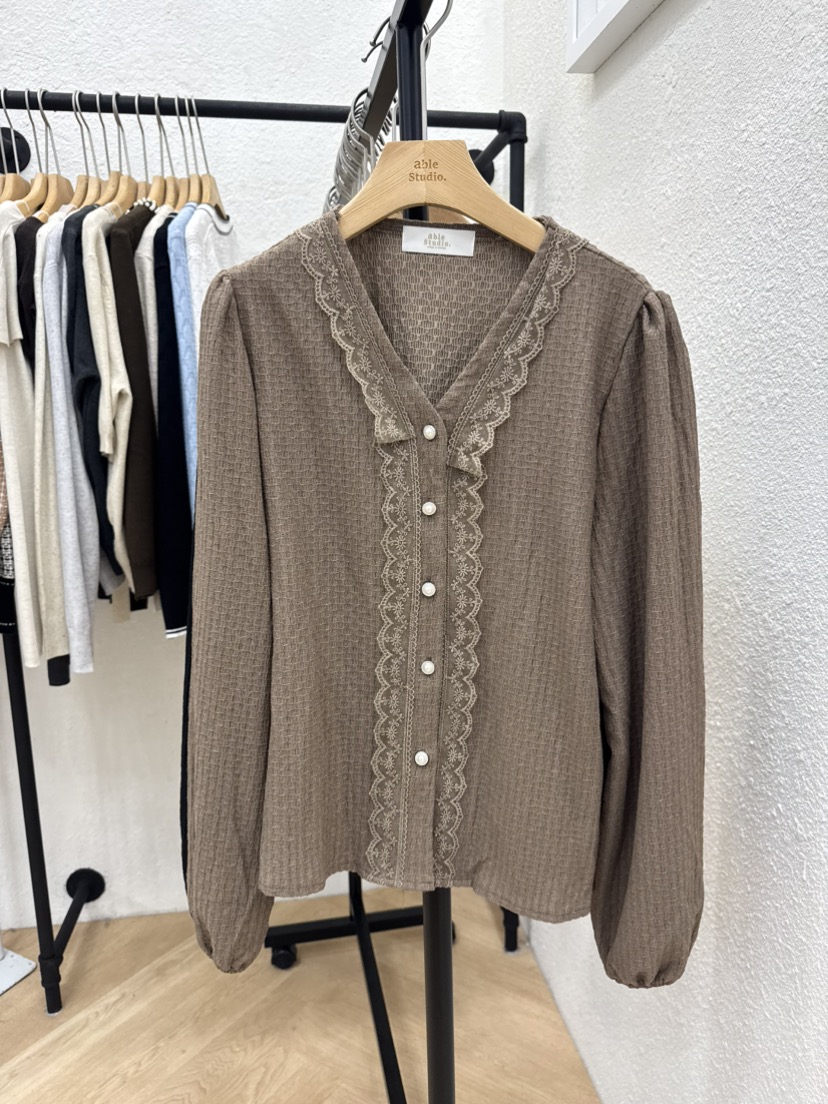 ABLESTUDIO東大門代購女士新品人氣真品熱賣襯衫蕾絲衫拉絲ABLESTUDIO襯衫/蕾絲衫圖色3