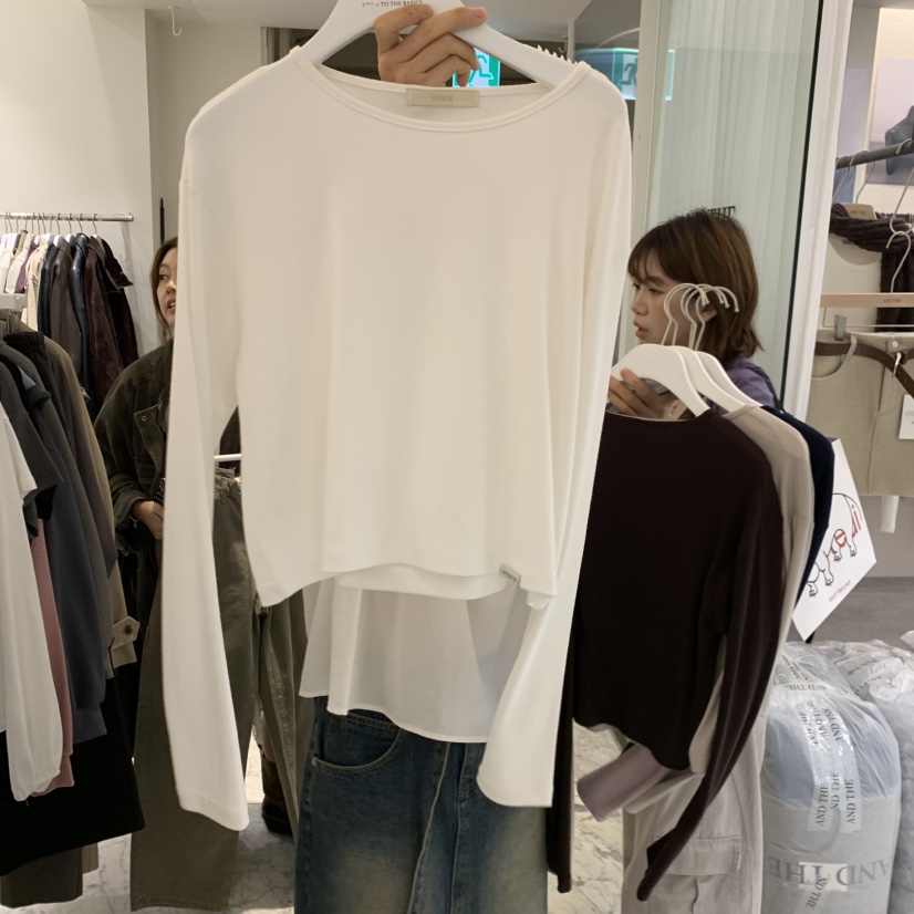 VENIR-A東大門代購女士新款熱賣休閑時尚推薦真品長袖T恤VENIR-A長袖T恤圖色1