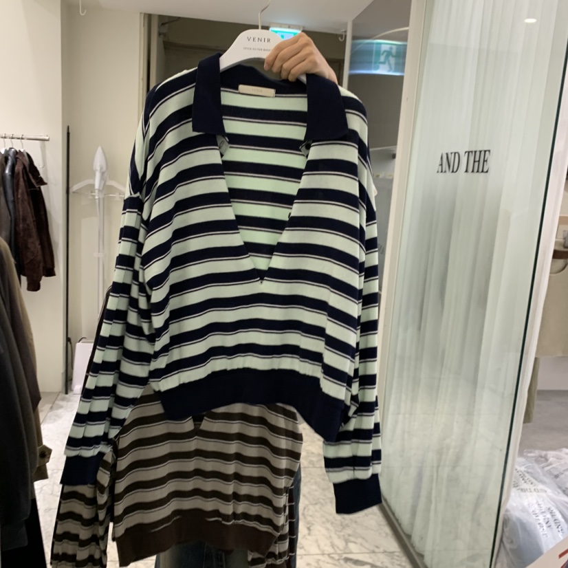VENIR-A東大門代購女裝新品熱賣時尚人氣真品休閑長袖T恤VENIR-A長袖T恤圖色1