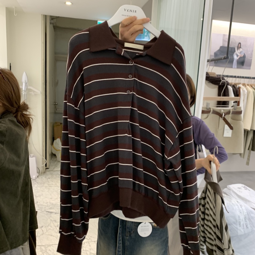 VENIR-A東大門代購女裝新品熱賣時尚人氣真品休閑長袖T恤VENIR-A長袖T恤圖色3