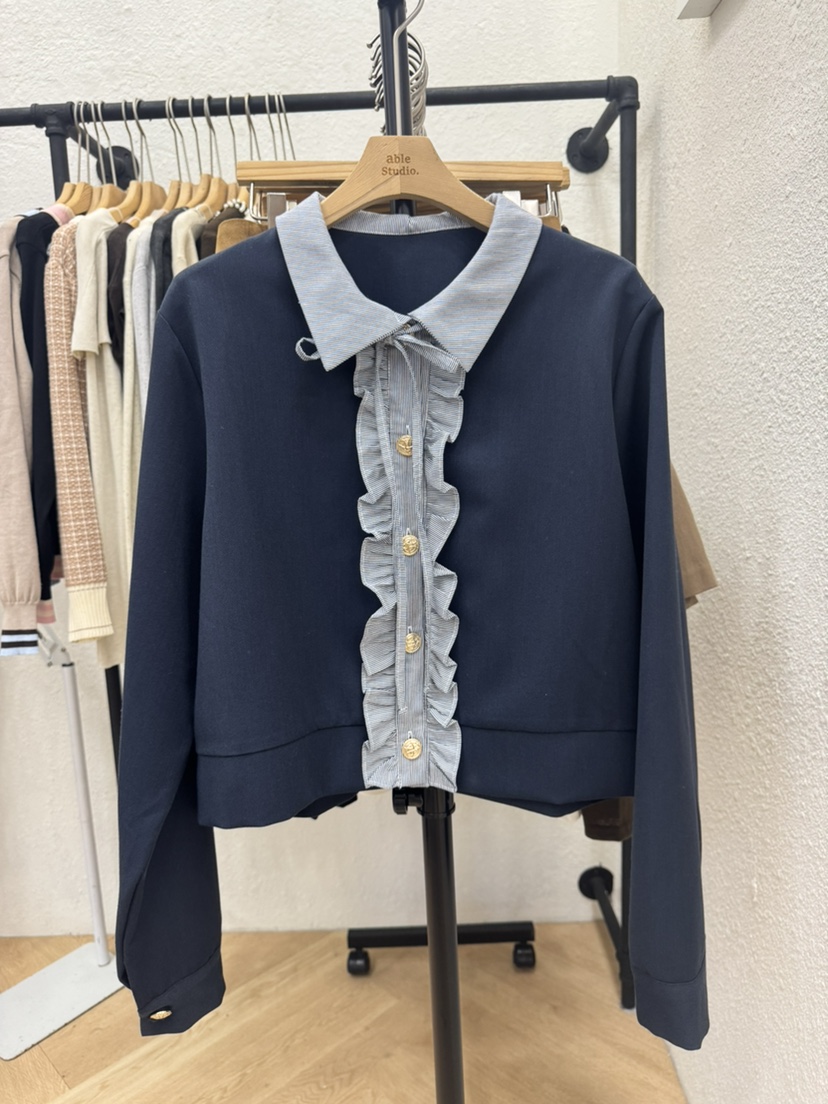 ABLESTUDIO東大門代購女裝新款熱賣推薦時尚休閑襯衫蕾絲衫ABLESTUDIO襯衫/蕾絲衫圖色1