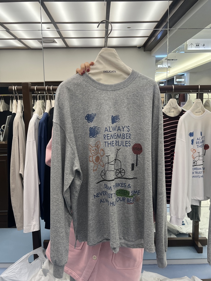 DELICATE韓國直郵女裝新品真品休閑推薦時尚熱賣人氣長袖T恤DELICATE長袖T恤圖色2