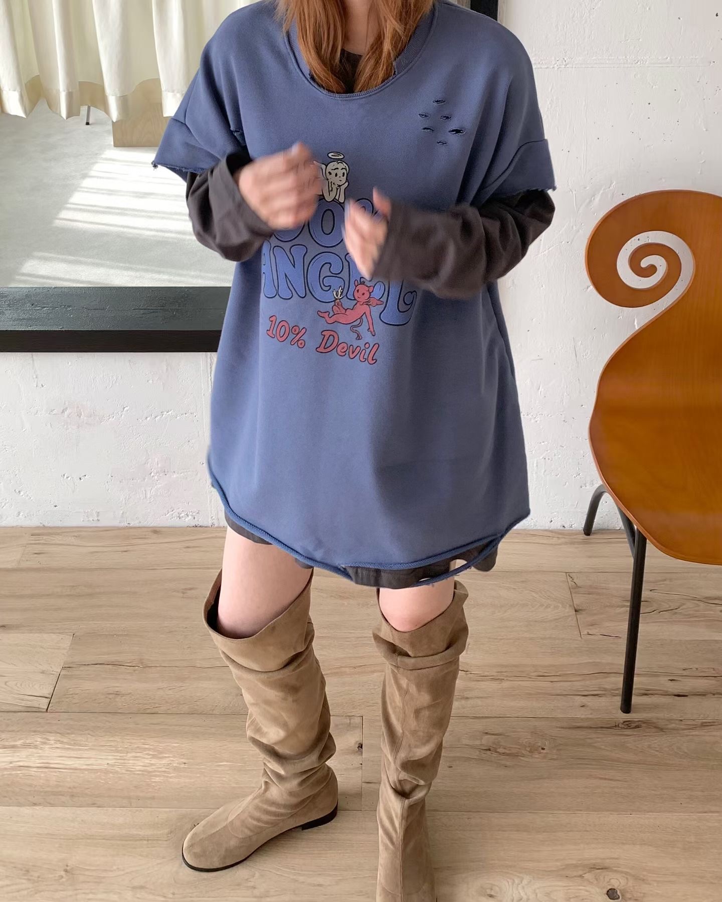 MENDL S韓國代購女士新款推薦熱賣真品人氣休閑T恤不含內搭MENDL ST恤圖色2