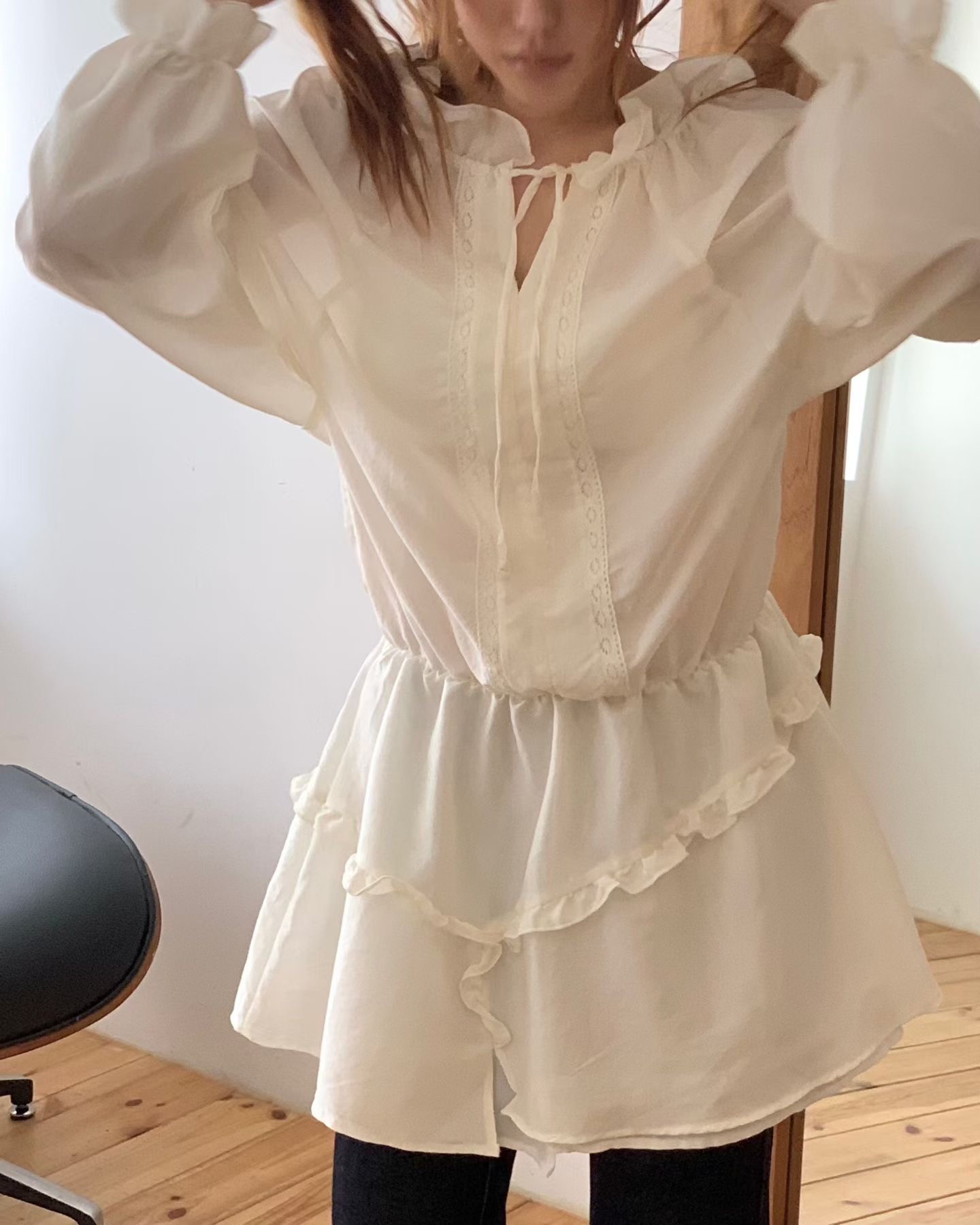MENDL S東大門直郵女士新款推薦人氣時尚休閑襯衫蕾絲衫MENDL S襯衫/蕾絲衫
