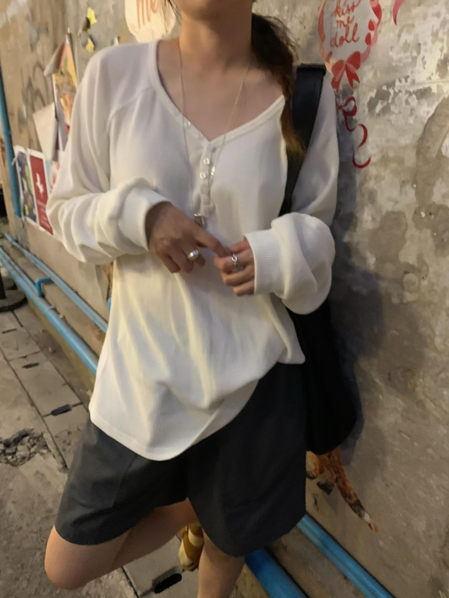 STUNNING-스터닝-OT韓國代購女裝新品人氣休閑推薦長袖T恤STUNNING長袖T恤
