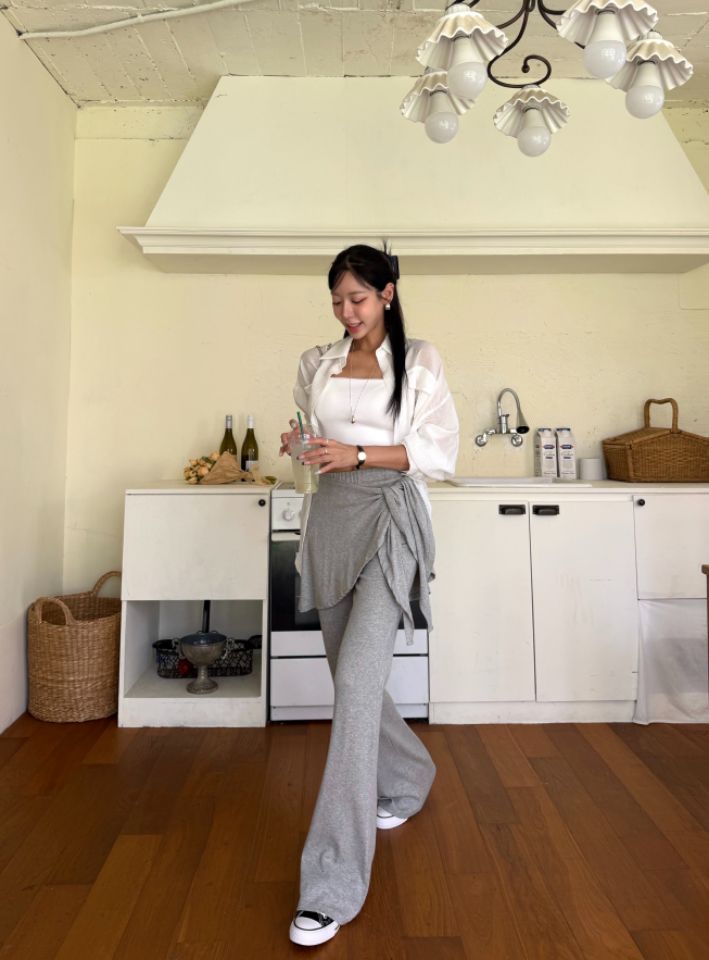 mars韓國直郵女士新款時尚熱賣推薦真品休閑褲喇叭形羅紋mars休閑褲