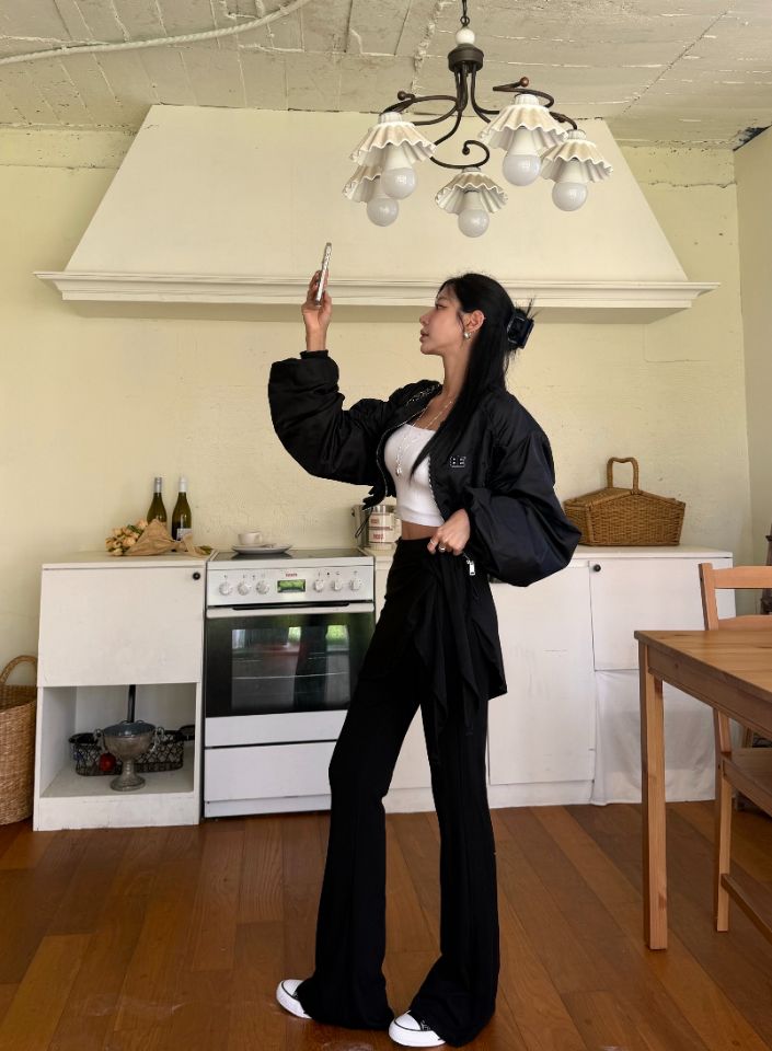 mars韓國直郵女士新款時尚熱賣推薦真品休閑褲喇叭形羅紋mars休閑褲
