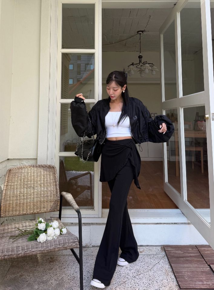 mars韓國直郵女士新款時尚熱賣推薦真品休閑褲喇叭形羅紋mars休閑褲