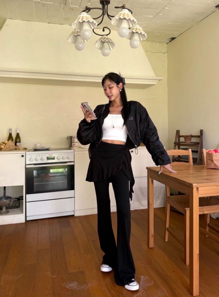mars韓國直郵女士新款時尚熱賣推薦真品休閑褲喇叭形羅紋mars休閑褲