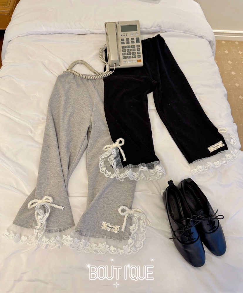 BOUTIQUE-L韓國代購女士新款休閑時尚打底褲鯊魚褲柔軟褶邊BOUTIQUE-L打底褲/鯊魚褲