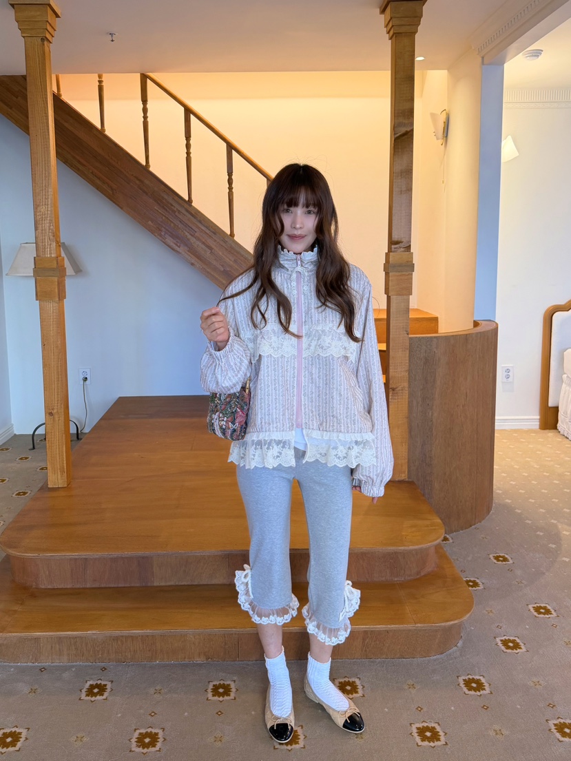 BOUTIQUE-L韓國代購女士新款休閑時尚打底褲鯊魚褲柔軟褶邊BOUTIQUE-L打底褲/鯊魚褲
