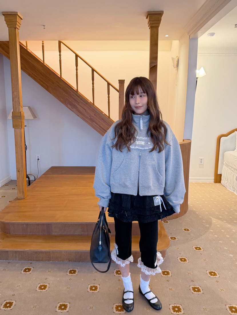 BOUTIQUE-L韓國代購女士新款休閑時尚打底褲鯊魚褲柔軟褶邊BOUTIQUE-L打底褲/鯊魚褲