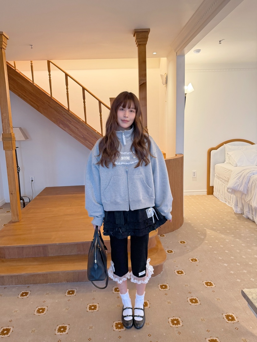 BOUTIQUE-L韓國代購女士新款休閑時尚打底褲鯊魚褲柔軟褶邊BOUTIQUE-L打底褲/鯊魚褲